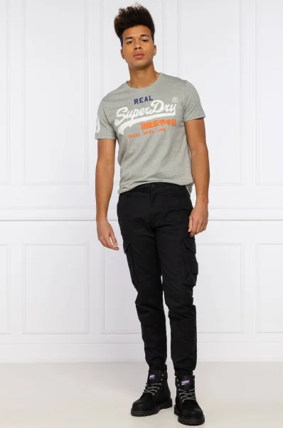 tėjiniai marškinėliai vintage logo tri | slim fit Superdry pilka