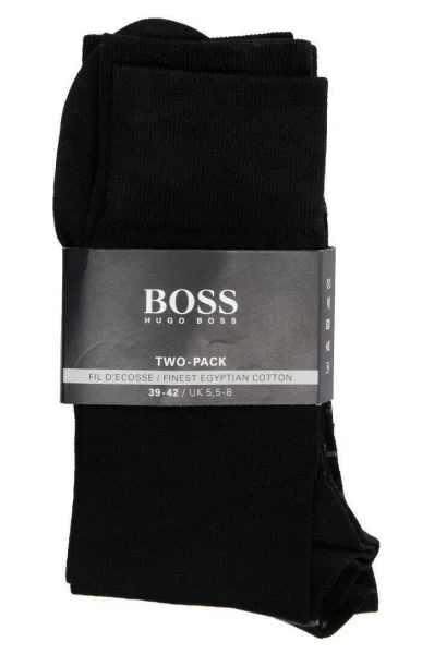 kojinės fine stripe 2-pack BOSS BLACK juoda