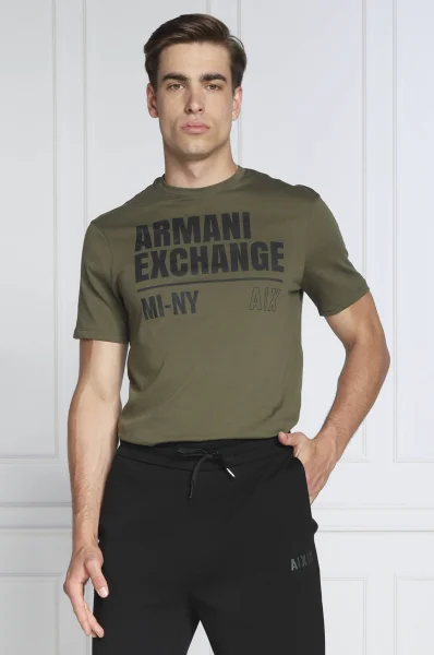 Marškinėliai | Regular Fit Armani Exchange chaki
