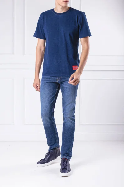 tėjiniai marškinėliai indigo | regular fit CALVIN KLEIN JEANS tamsiai mėlyna