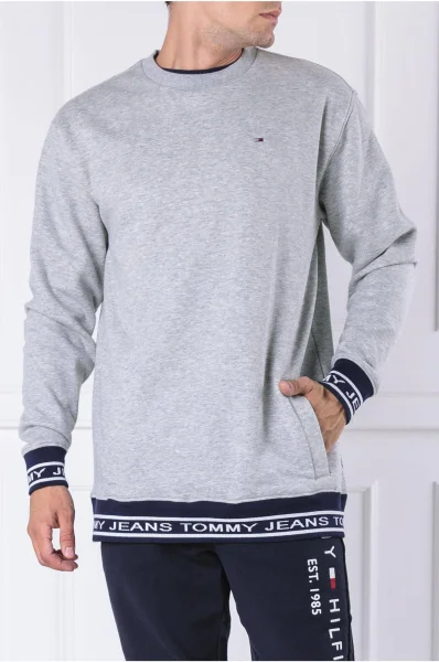 džemperis tjm rib logo crew | relaxed fit Tommy Jeans pilka