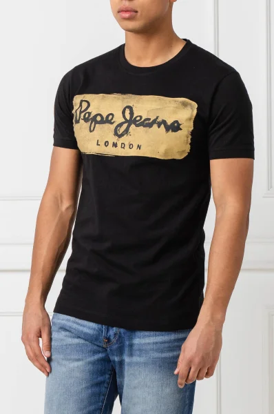 marškinėliai charing | slim fit Pepe Jeans London juoda