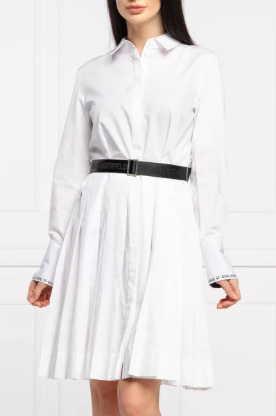 suknelė logo belt Karl Lagerfeld balta