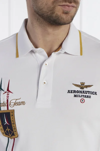 Polo marškinėliai marškinėliai marškinėliai | Regular Fit | stretch Aeronautica Militare balta