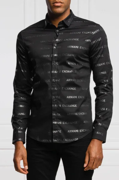 Marškiniai | Regular Fit Armani Exchange juoda