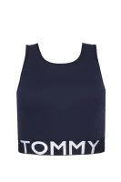 top marškinėliai crop Tommy Hilfiger tamsiai mėlyna