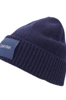 vilnonė kepurė Calvin Klein tamsiai mėlyna
