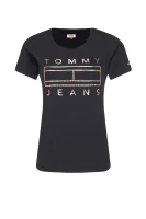 tėjiniai marškinėliai metallic logo | regular fit Tommy Jeans juoda
