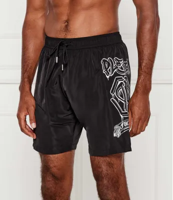 Maudymosi šortai Graffiti Philipp Plein | Juoda Regular Fit PB25MBL01