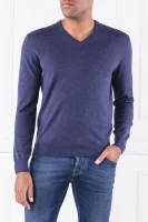megztinis | regular fit | su šilko priemaiša Hackett London tamsiai mėlyna
