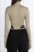 Marškinėliai WO - 1/4 ZIP | Cropped Fit Calvin Klein Performance alyvų