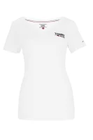 tėjiniai marškinėliai tjw logo v-neck | regular fit Tommy Jeans balta