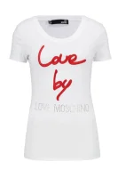 tėjiniai marškinėliai | slim fit Love Moschino balta