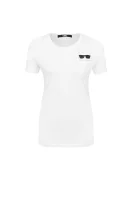 tėjiniai marškinėliai ikonik choupette Karl Lagerfeld balta